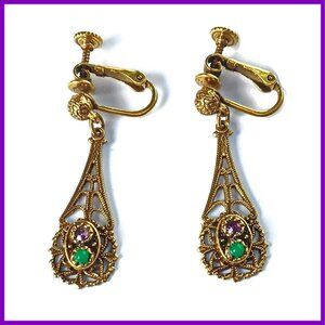 Victorian Style Long Dangle Earrings